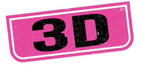 3D text written on pink-black grungy stamp sign.の写真素材