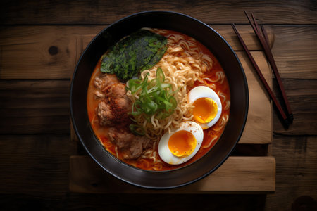 photo of delicious spicy ramenの素材