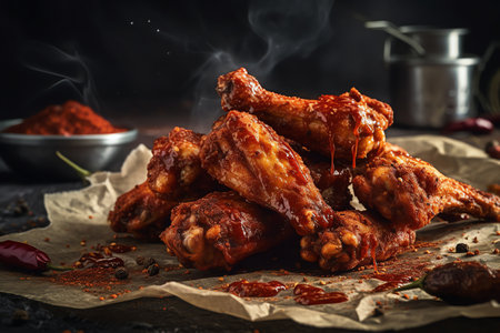 photo of delicious chicken wingsの素材