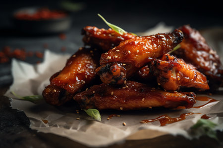 photo of delicious chicken wingsの素材