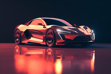 photo illustration of modern sport carの素材