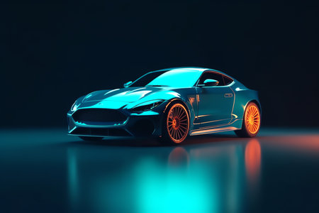 photo illustration of modern sport carの素材