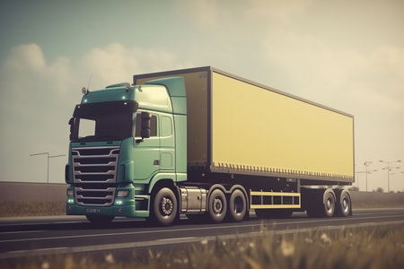 photo illustration of container truckの素材