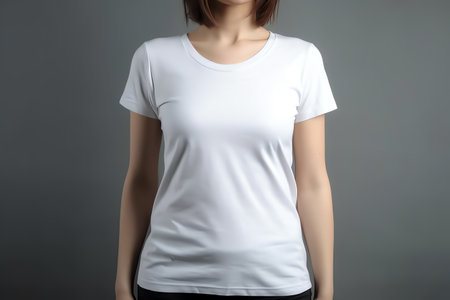 white women t shirt mockupの素材