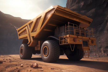 photo illustration of mining truckの素材