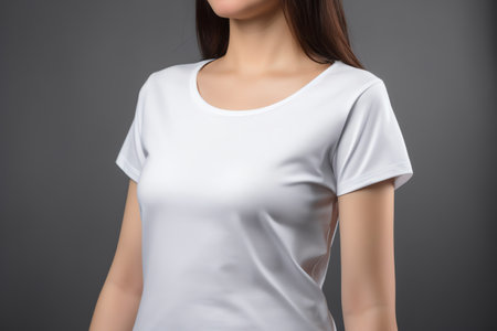 white women t shirt mockupの素材