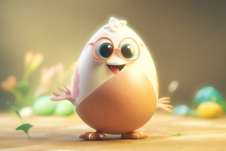cute egg character 3d illustrationの素材
