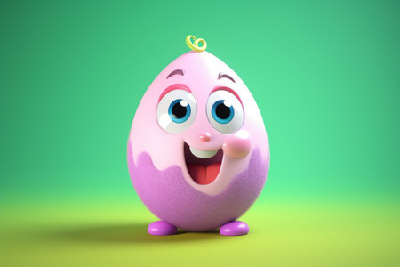 cute egg character 3d illustrationの素材