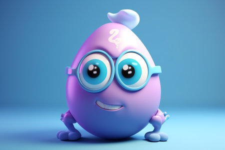 cute egg character 3d illustrationの素材