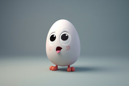 cute egg character 3d illustrationの素材