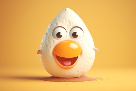 cute egg character 3d illustrationの素材