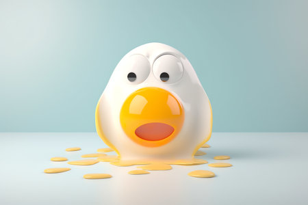 cute egg character 3d illustrationの素材