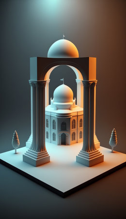 photo a miniature scene of white houseの素材