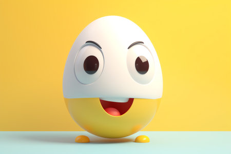 cute egg character 3d illustrationの素材