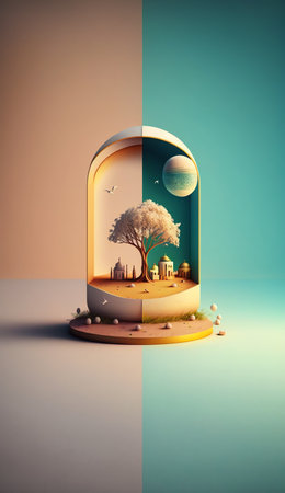 photo a miniature scene of nature treeの素材