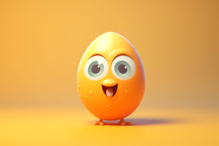 cute egg character 3d illustrationの素材