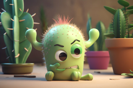 cute cactus illustrationの素材