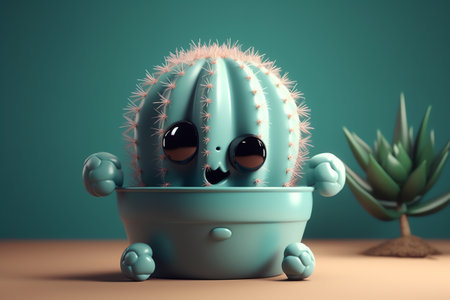 cute cactus illustrationの素材