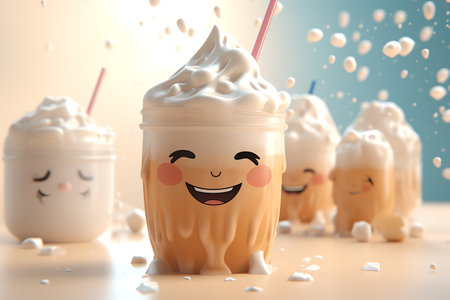 cup of ice coffee milkの素材