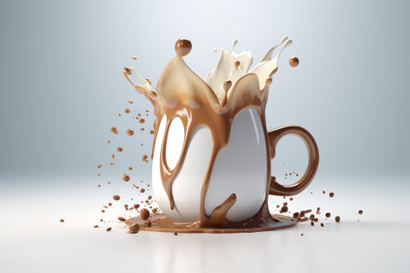 cup of ice coffee milkの素材