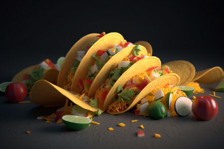photo of tacos with vegetable and meatの素材