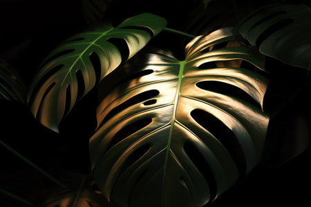photo tropical green leaves backgroundの素材
