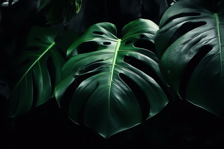 photo tropical green leaves backgroundの素材