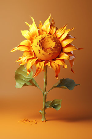photo of a yellow sunflowerの素材