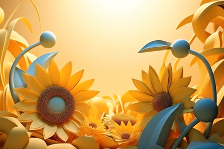 photo of a yellow sunflower exposed to sunlightの素材