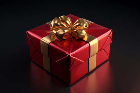 Photo red gift box illustrationの素材