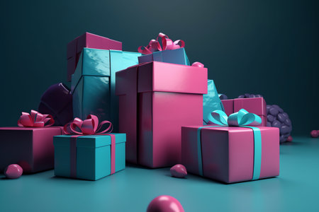 Photo gift boxes illustrationの素材