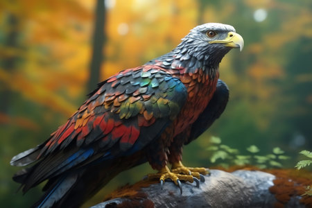 Closeup shot of colorful eagle generative aiの素材