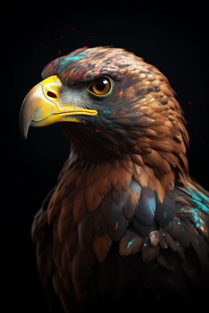 Closeup shot of colorful eagle generative aiの素材