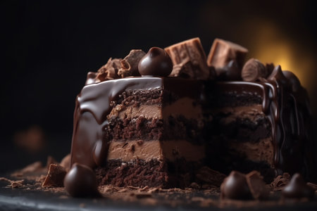 Photo a chocolate lava cake generative aiの素材