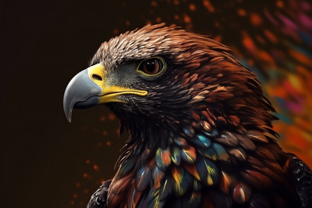 Closeup shot of colorful eagle generative aiの素材