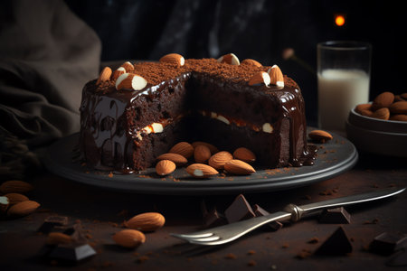 Photo a chocolate lava cake generative aiの素材