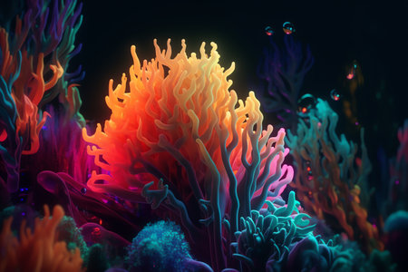 Colorful coral underwater world landscape generative aiの素材