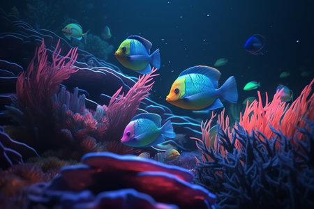 Colorful underwater world landscape generative aiの素材
