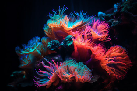 Colorful coral underwater world landscape generative aiの素材
