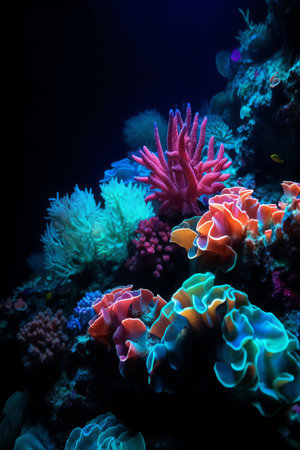 Colorful underwater world landscape generative aiの素材