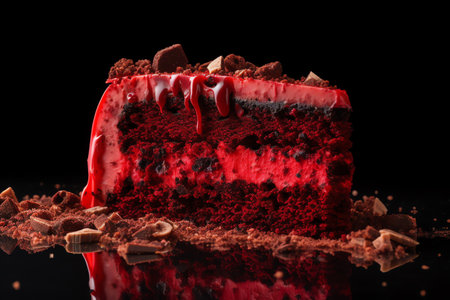 Photo a piece of delicious red velvet cake generative aiの素材