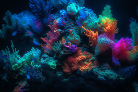 Colorful coral underwater world landscape generative aiの素材