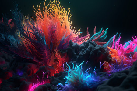 Colorful coral underwater world landscape generative aiの素材