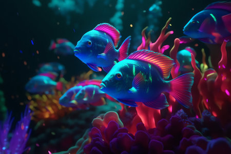 Colorful underwater world landscape generative aiの素材