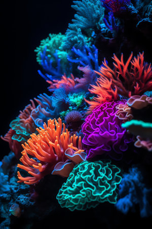 Colorful underwater world landscape generative aiの素材