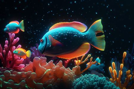 Colorful underwater world landscape generative aiの素材