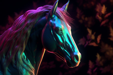 Colorful horse illustration generative aiの素材