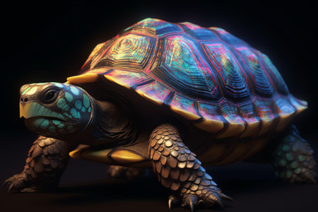 Colorful turtle illustration generative aiの素材