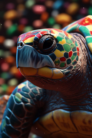 Colorful turtle illustration generative aiの素材