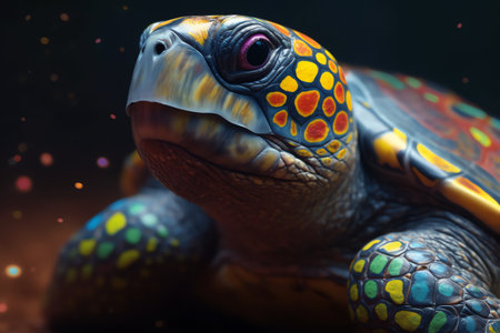 Colorful turtle illustration generative aiの素材